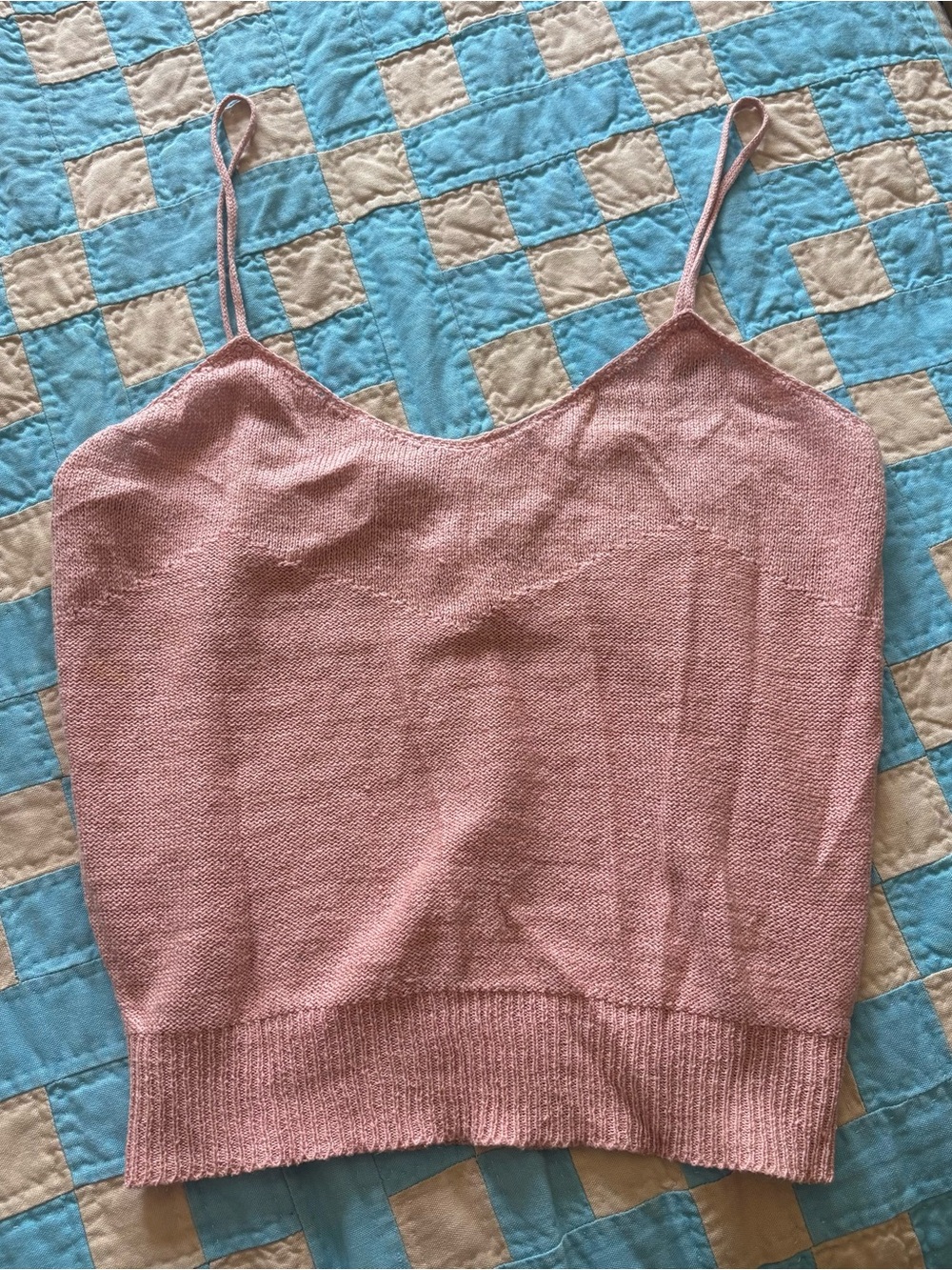 Vintage French dusty pink knit camisole